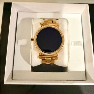 Michael Kors Gold Smartwatch with Black Face